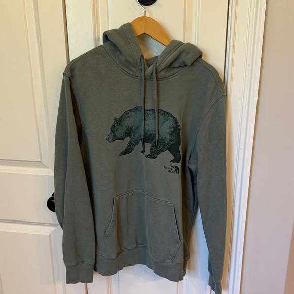 The North Face Men's medium green Hoodie Bear Graphic - Picture 1 of 7